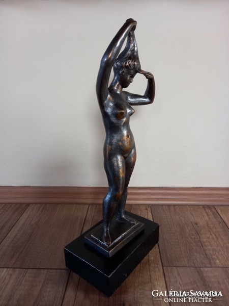 Bronzed ceramic nude statue of Árpád Turcsányi