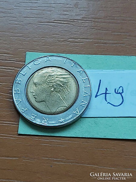 Italy 500 lira 1989, bimetal, Quirinale Palace Rome 49