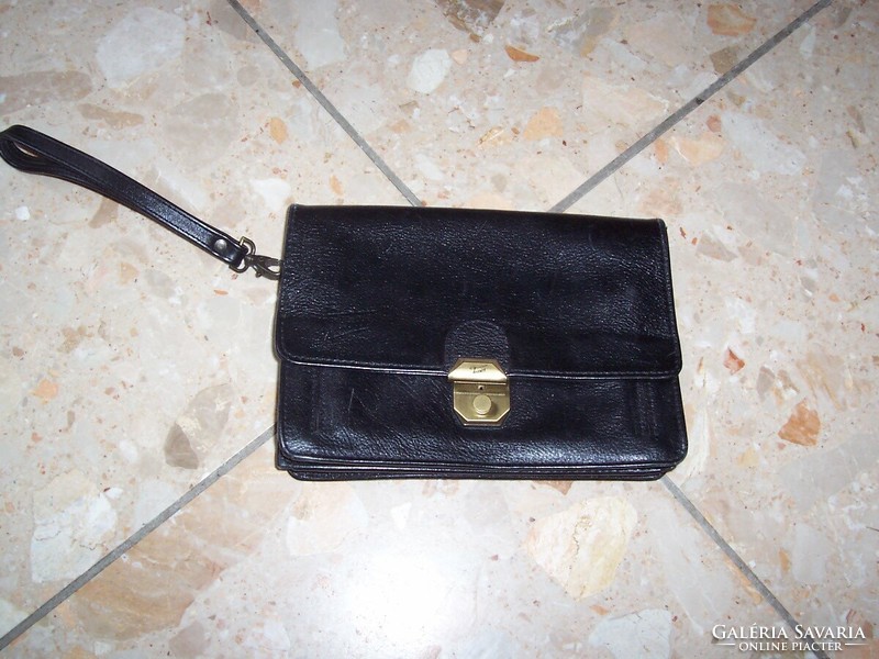 French leather bag with small key for men