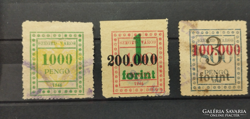 1946.Szeged városi illeték bélyegek.