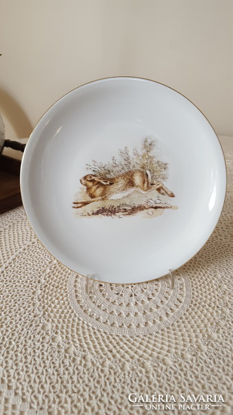 Rare lowland porcelain, forest animal small plate, cookie plate 6 pcs.