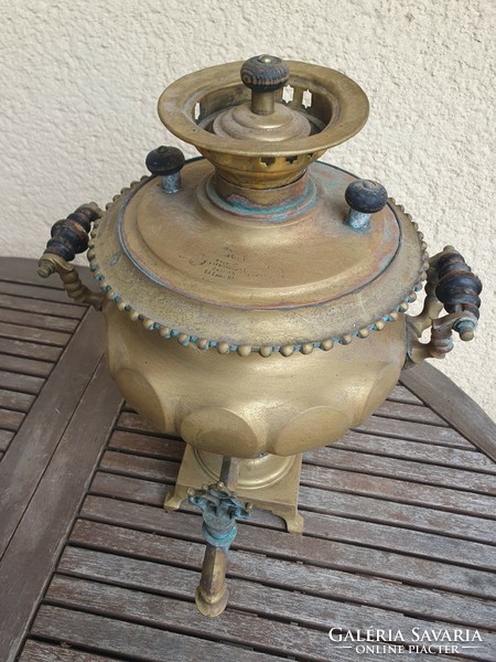 Russian samovar, charcoal, stamped, copper