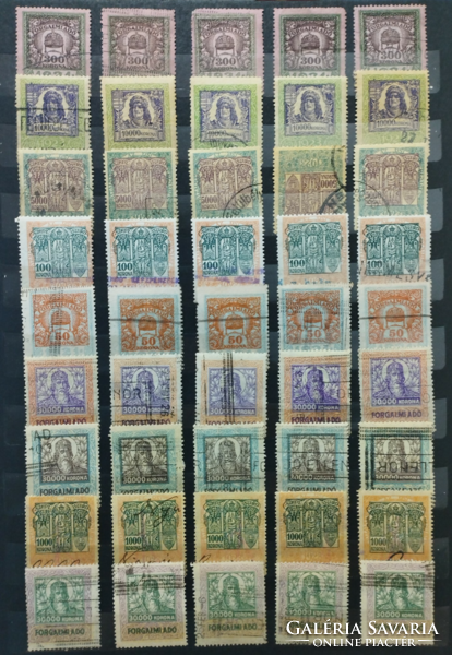 1914 -1925 Tax stamp selection