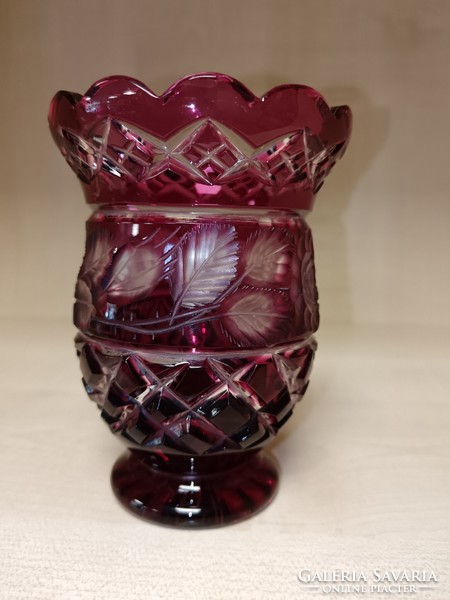 Bordó kristály váza