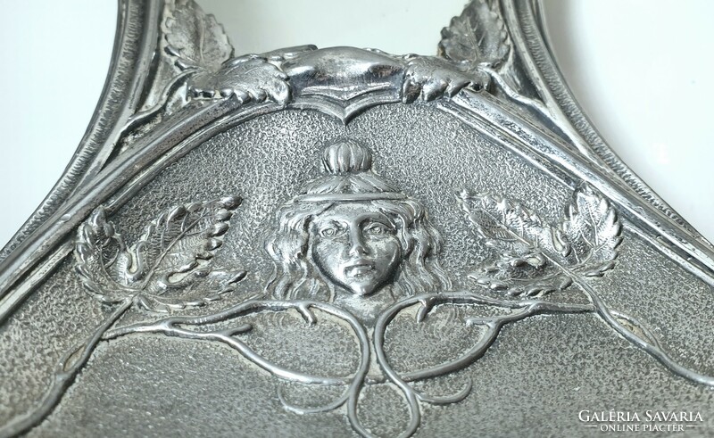 Armand frenais, French Art Nouveau silver-plated table mirror