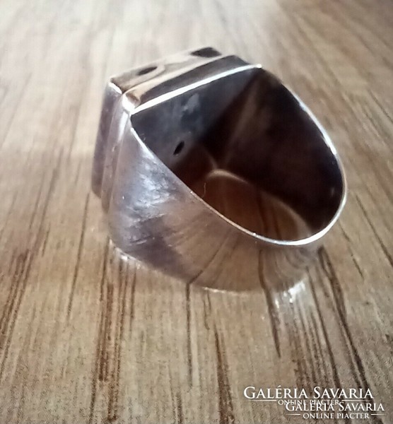 Ezüst art deco gyöngyház berakásos gyűrű