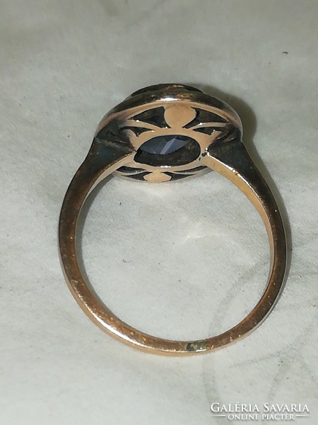 Antik arany gyűrű Zafír és drága kövekkel 1.