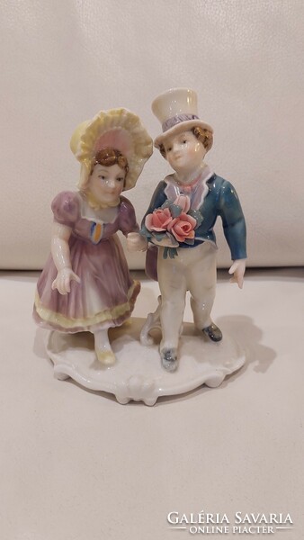 Ens germany porcelain gentleman couple statue
