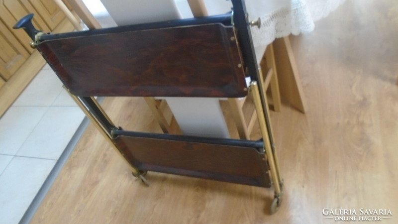 Old retro rolling wagon side table