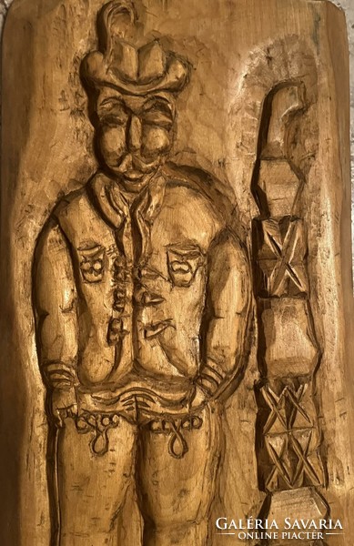 Wall wood carving