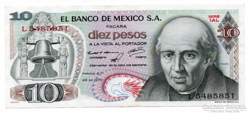 10     Peso     1970     Mexikó