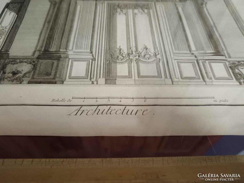 Antique engraving, one of the plans of the Royal Palace of Paris, Royal Palace of the Duchess of Orleans apartment 2.