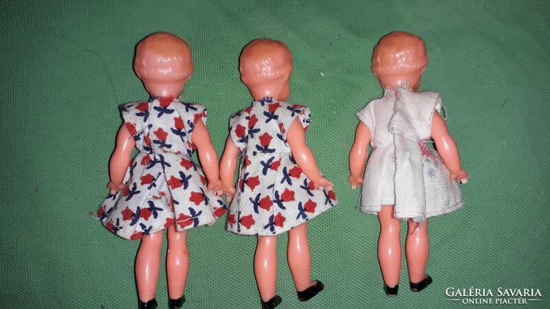 Antik 10 cm celluloid kis játék BABASZOBÁS babák eredeti ruhában darabra a képek szerint