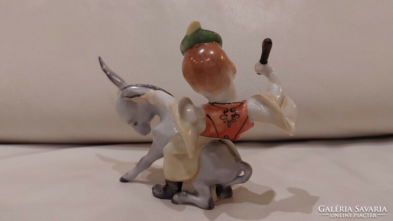 Herend porcelain donkey boy, with more beautiful, stronger colors