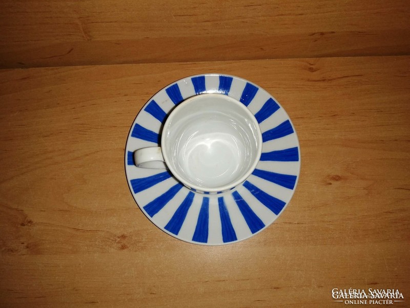 Kék csíkos Guy Degrenne porcelán kávéscsésze aljjal (10/K)