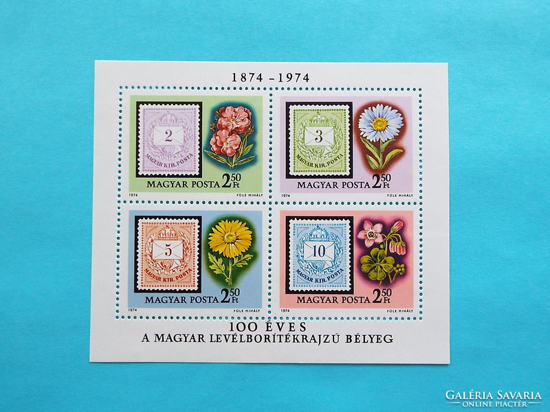 (Z) 1974. 100 Years of the letter-envelope drawing stamp block** - (cat.: 500.-) - Description!!!