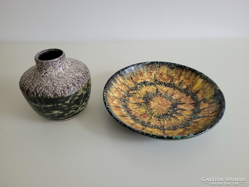 Retro mid century ceramic vase and Bodrog Kresztúr bowl