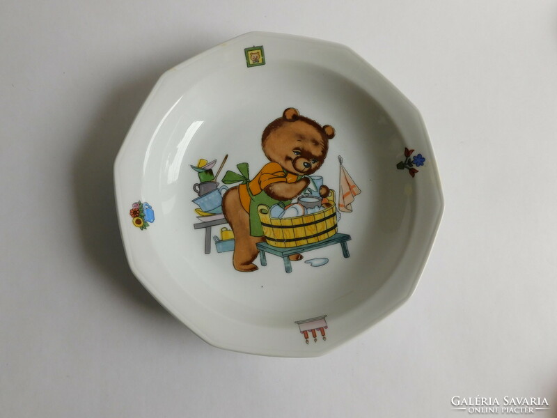 Winterling Bavarian vintage children's plate with sink teddy bear