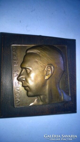 Ldovic-vs berán bronze plaque on wood