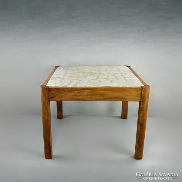 Refurbished coffee table with marble top - applied arts company -