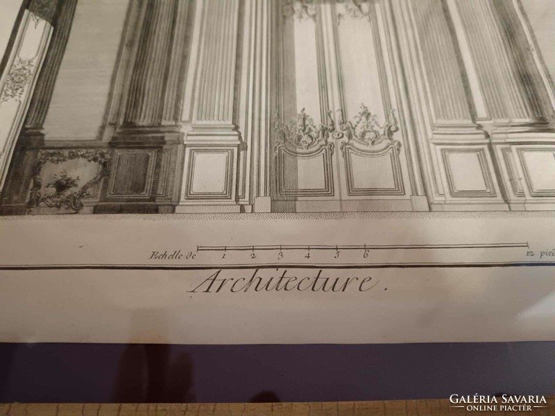 Antique engraving, one of the plans of the Royal Palace of Paris, Royal Palace of the Duchess of Orleans apartment 2.