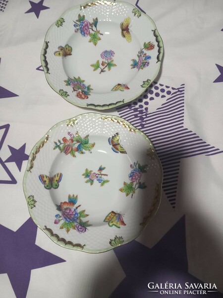 Herend deep plates with Victorian pattern