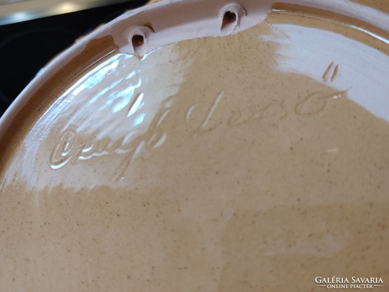 CZÚGH Dezső keramikus    festett  kerámia tányér