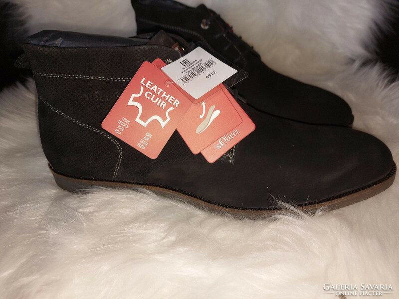 S.Oliver 44-es fekete bőr cipő. Új, címkés dobozában. 27.990ft volt a bolti ára. Bth:30cm.