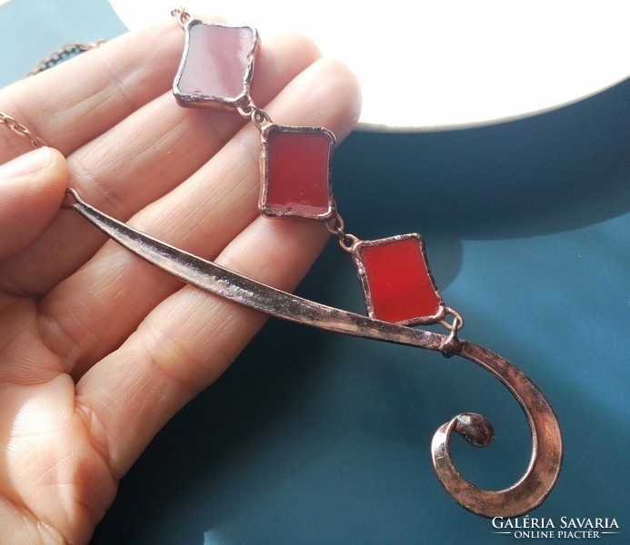 Special glass jewelry, red necklace