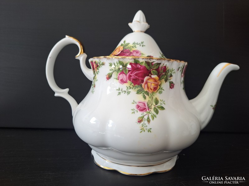 Nagyméretű angol Royal Albert Old Country Roses porcelán teáskanna