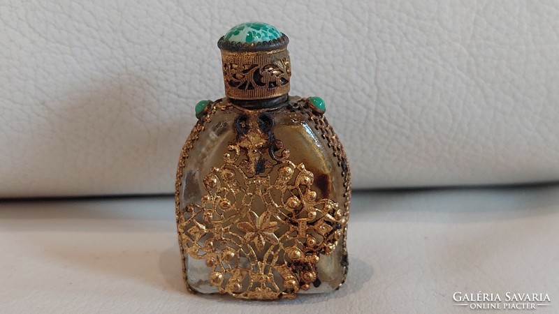 Antik tűzaranyozott parfümös üvegcse