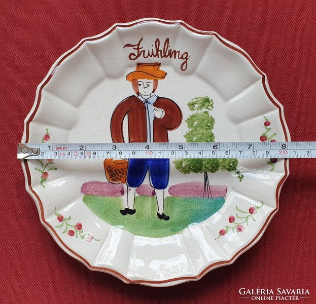 4pcs bassano italian german hand painted ceramic plate seasonal spring summer autumn winter wall hanging