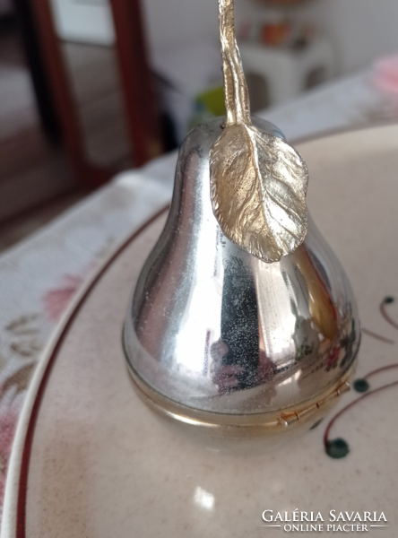 Pear-shaped silver-plated? Szelence, height 7 cm without stem