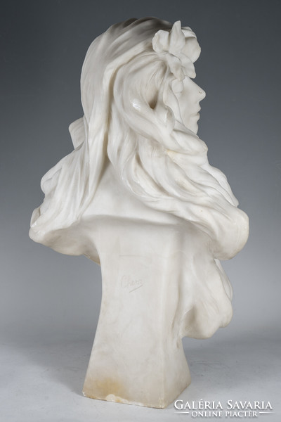 Art Nouveau marble female bust