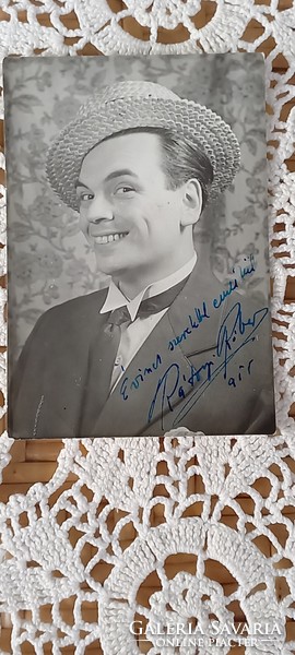 Autogram1951 Rátonyi Róbert dedikált kép fekete-fehér, Németh Marika, Fellegi Tamás dedikálásával
