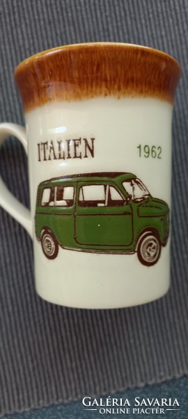 Angol veterán   autós porcelán bögre Italien 1962