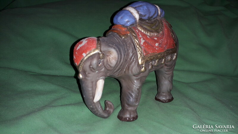 Antique hard plastic Italian cromoplasto hand painted Indian elephant toy as shown in pictures