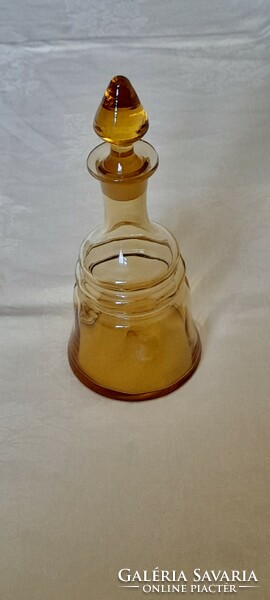 Régi üveg palack likőrös borostyán üvegpalack 20x8,5cm