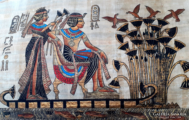 Eredeti egyiptomi papiruszkép.43x34 cm
