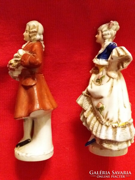 Pair of antique Oscar Schlegemilch baroque porcelain figurines, rare, beautiful condition, 16cm/each according to pictures