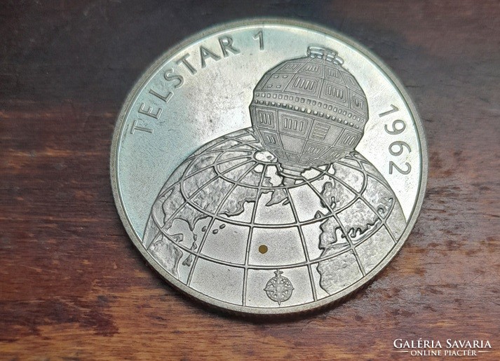 Space exploration - telstar - silver coin - 500 ft - 1992 - art&decoration