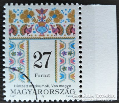 M4397sz / 1997 Magyar Népművészet VI. bélyeg postatiszta mintabélyeg ívszéli