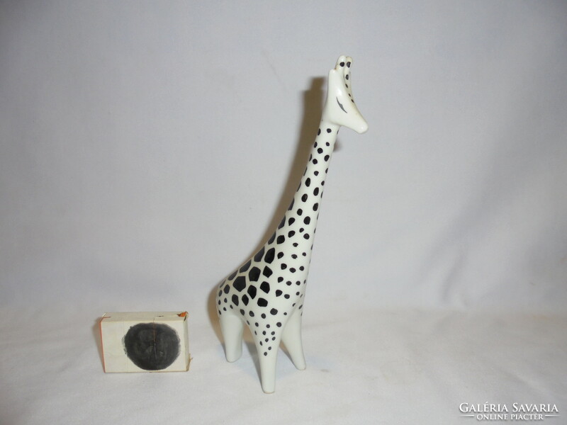 Hollóházi porcelán art deco zsiráf figura, nipp, szobor