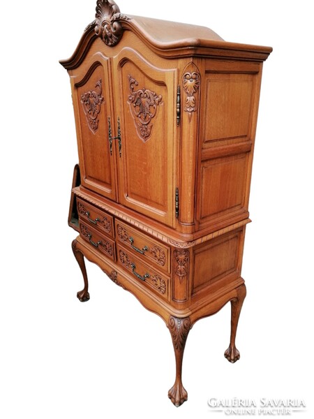 Baroque Chippendale chest of drawers, bar cabinet