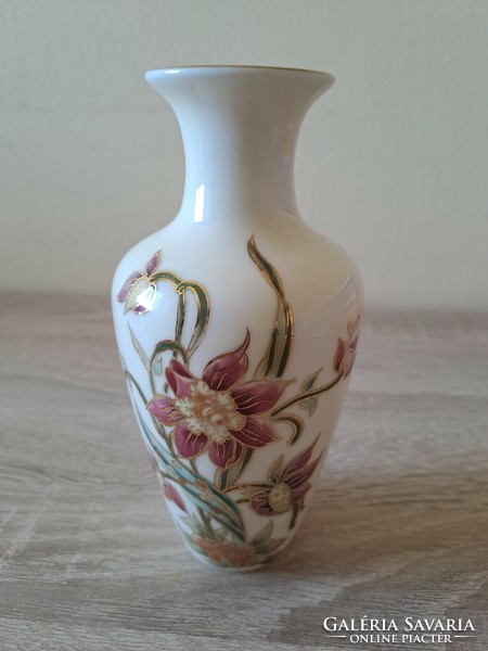 Zsolnay orchid pattern vase 16 cm