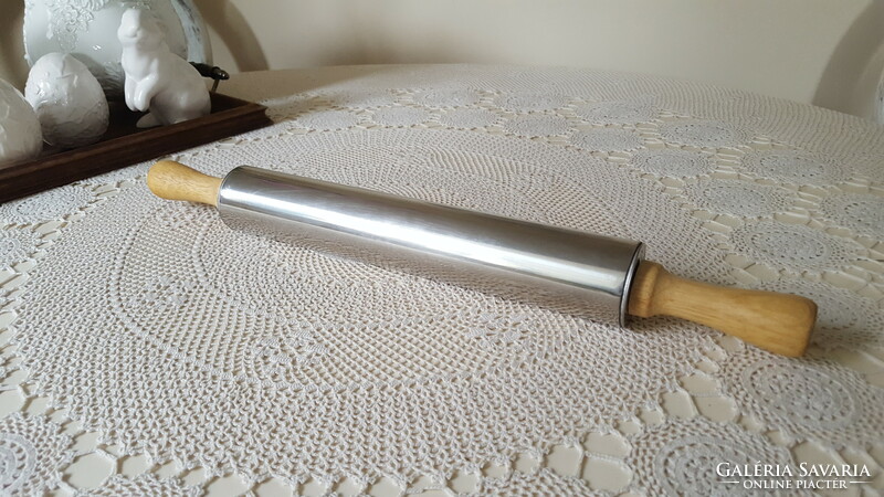 Metal stretcher with wooden handle, rolling pin