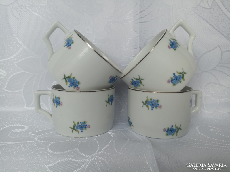 Beautiful Zsolnay forget-me-not teacups