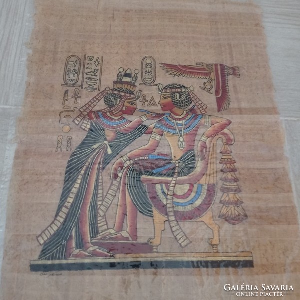 Egyiptomi papirusz kép,43 x 32 cm