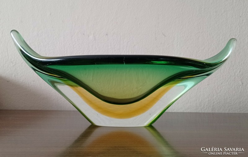 Murano style Czech bohemian glass bowl 33.5 cm