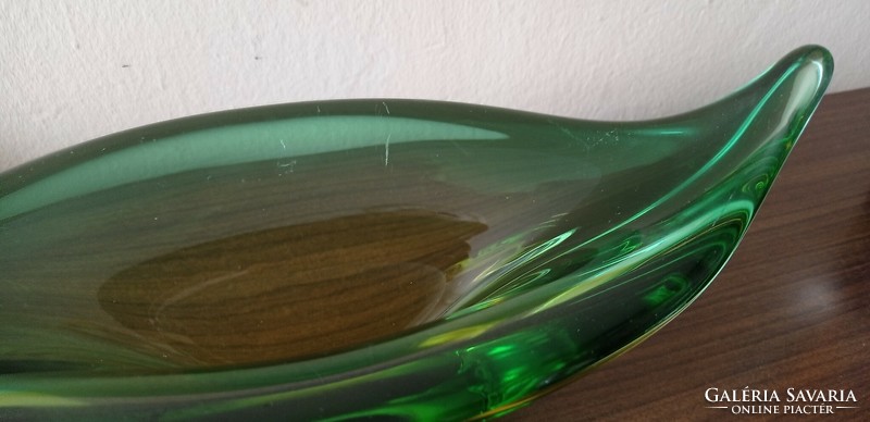 Muránói jellegű cseh bohemia üvegtál 33,5 cm